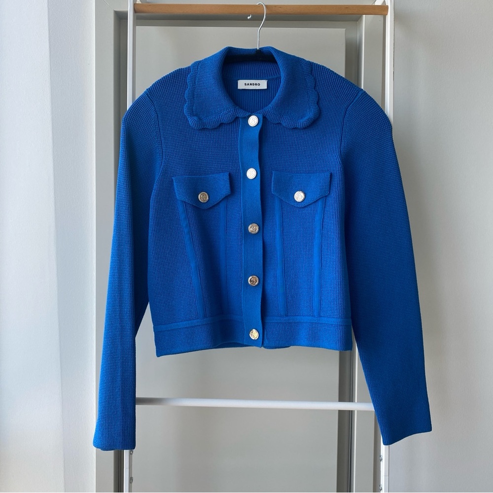 NWT) SANDRO Fancy Stitch Knitted Cardigan